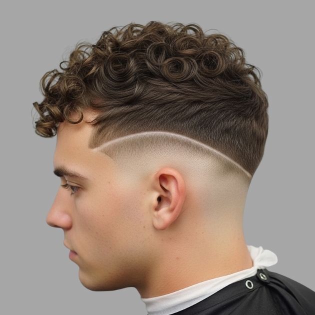 Curly Hair Low Drop Fade Natural Style