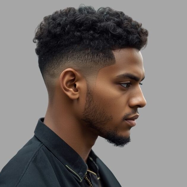 Curly Low Taper Fade 