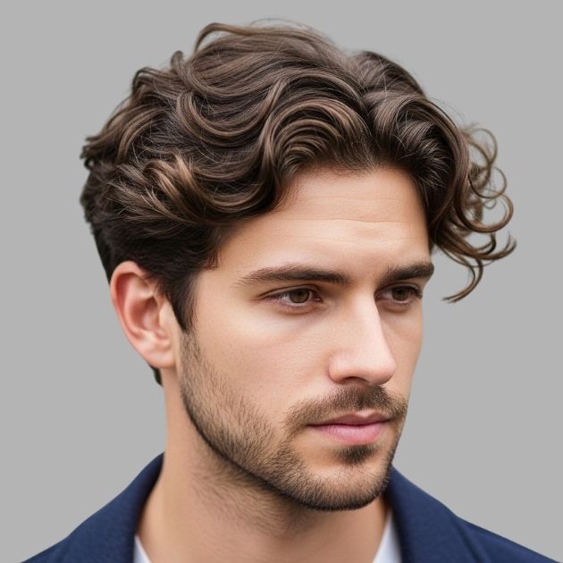 Curly Perm Loose Waves Men Hair Cut