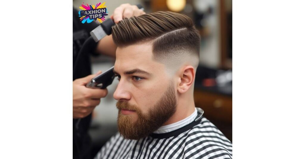 Curtains with Beard Fade