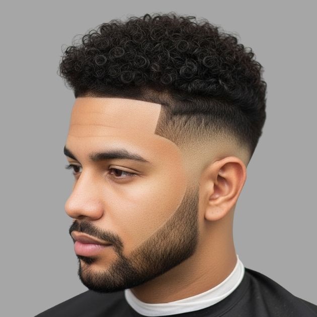 Low Taper Fade with Curly Hair