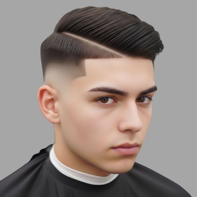 Low Taper Fade with Hard Part