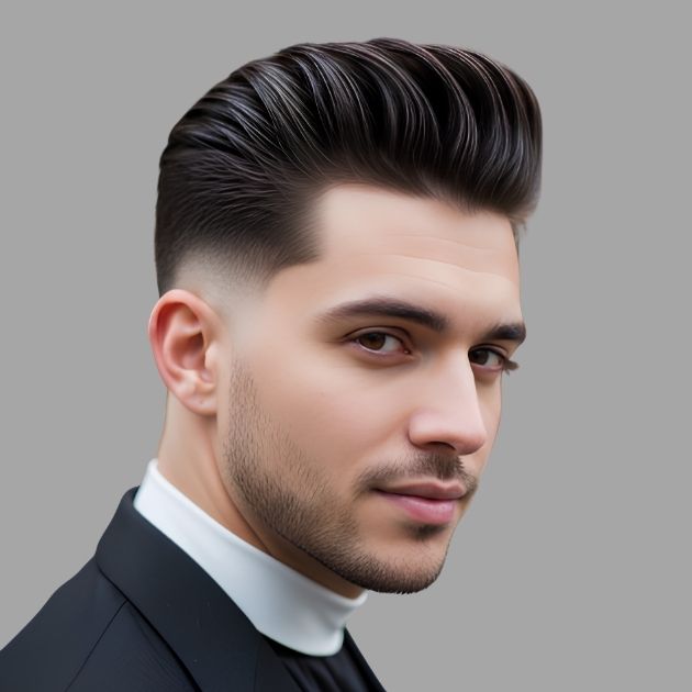 Low Taper Fade with Pompadour