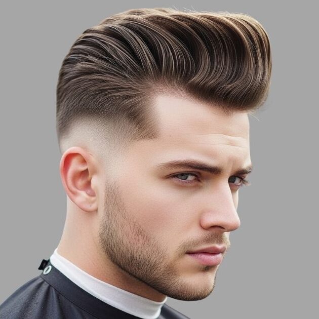 Pompadour Low Taper Fade with Flowing Length