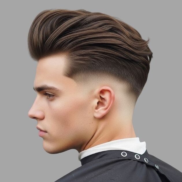 Quiffed Long Layers Low Taper Fade