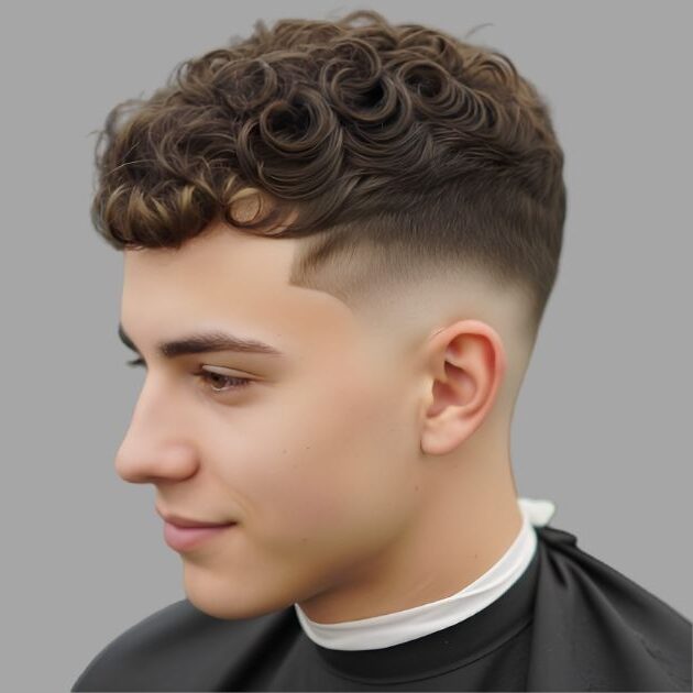 Short Curly Hair Low Taper Fade