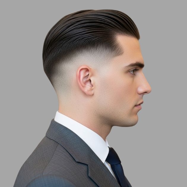 Slicked Back Low Drop Fade for Professionals
