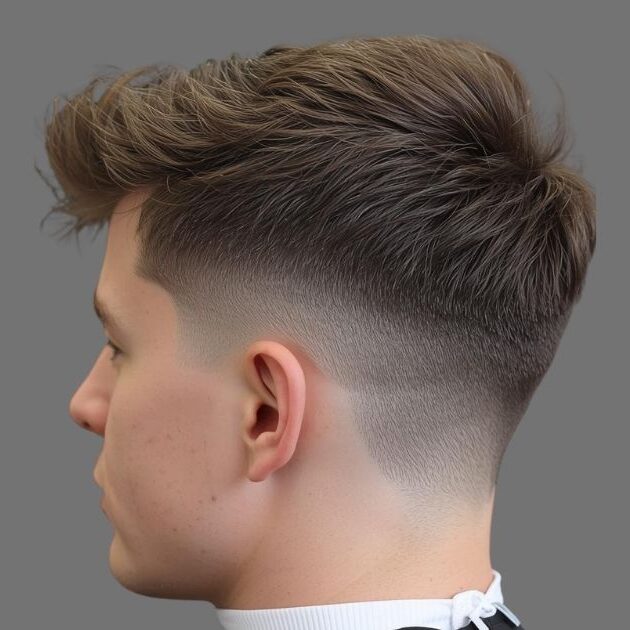 Textured Fringe Low Taper Fade Wavy Hair