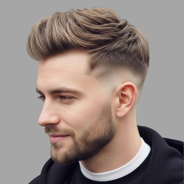 Textured Messy Long Top Low Taper Fade