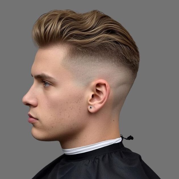 Wavy Quiff with Subtle Low Taper