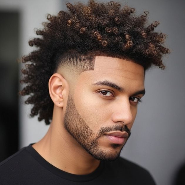 Afro Curly Mullet Fade