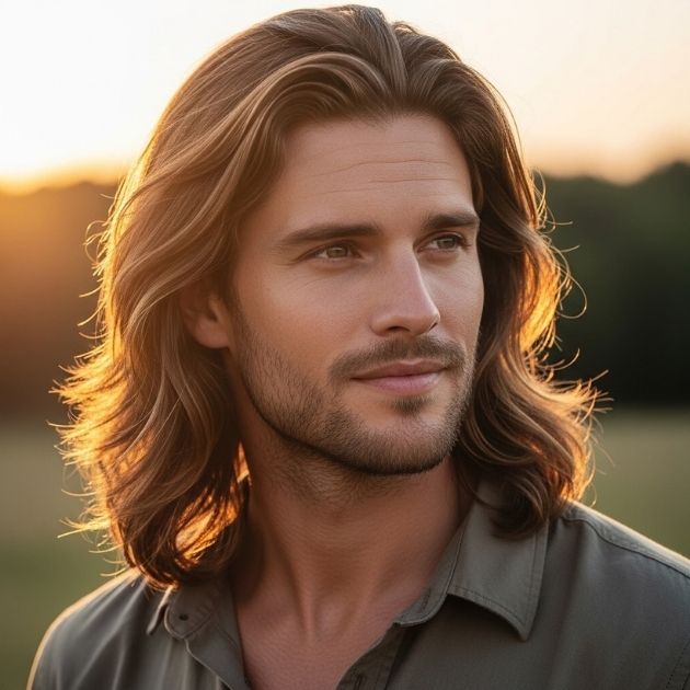 Attractive Long Flowing Middle Part