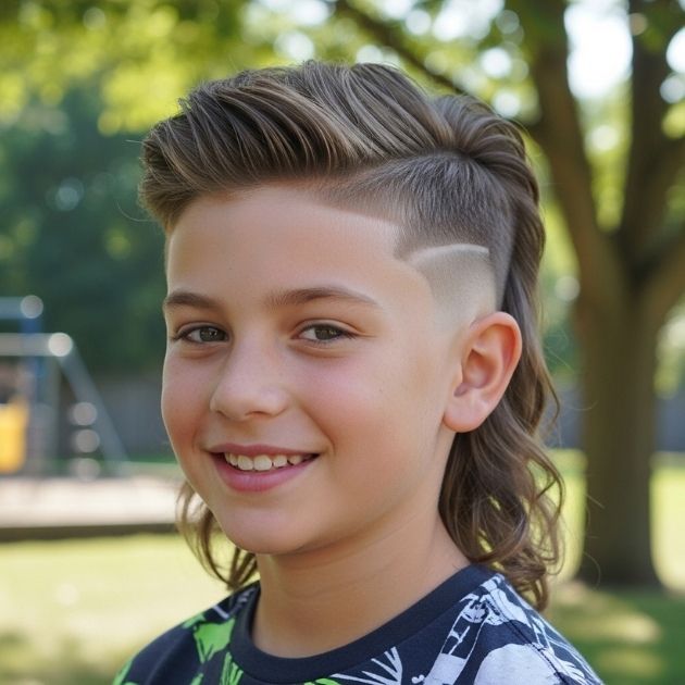 Burst Fade Mullet Kids