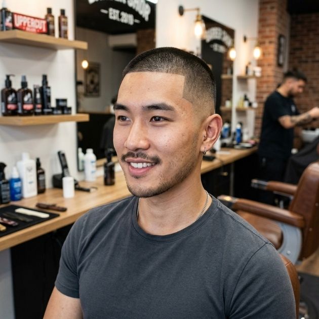 Buzz Cut with Mid Fade