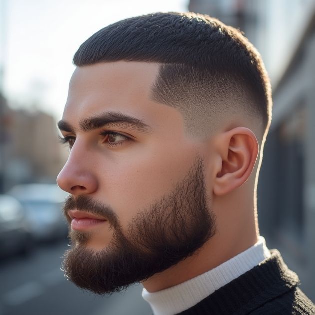 Crew Cut Fade with Beard
