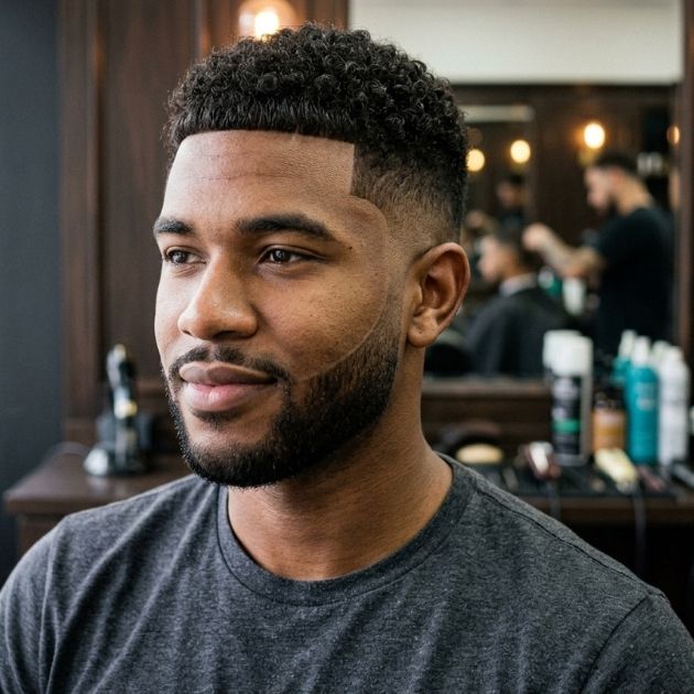 Curly Caesar with Line Up
