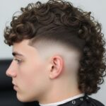 Curly Mullet Fade Haircuts