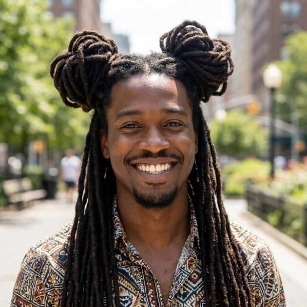 Double Loc Buns (Space Buns)