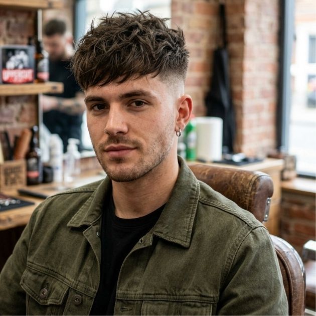 Edgy Short Shaggy Hair with Faded Sides