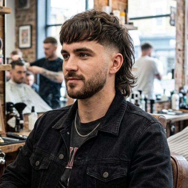 Faded Mullet with Fringe
