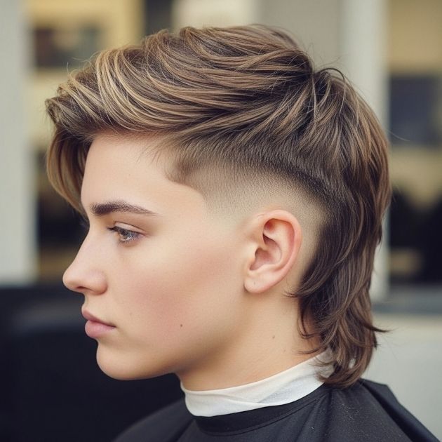 Layered Two Block Mullet