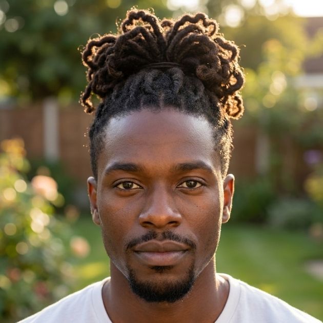 Loc Updo with Curled Ends