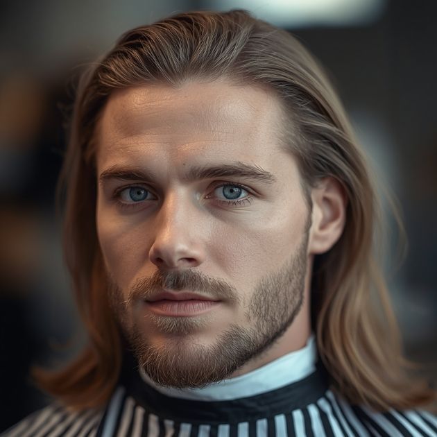 Long Hair with Low Taper Fade Undercut