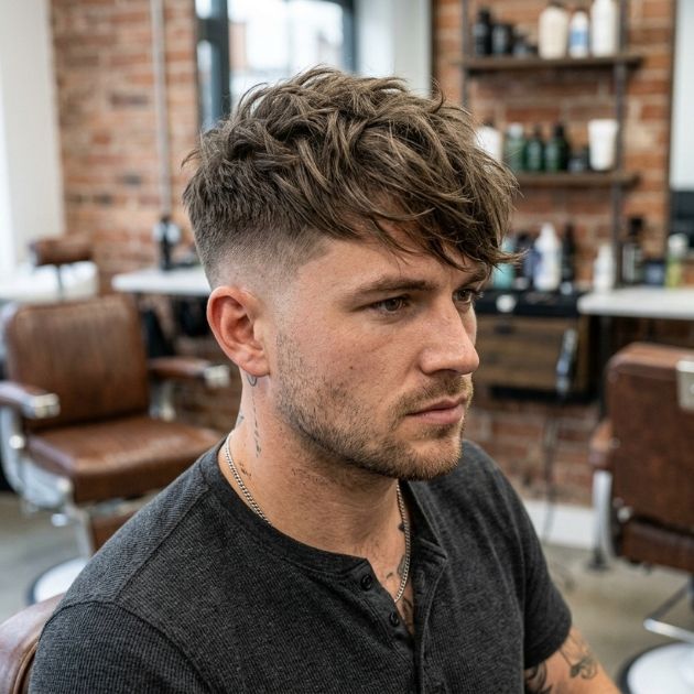 Long Textured Shaggy Hair with Short Sides