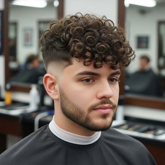 Low Taper Fade + Curly Hair