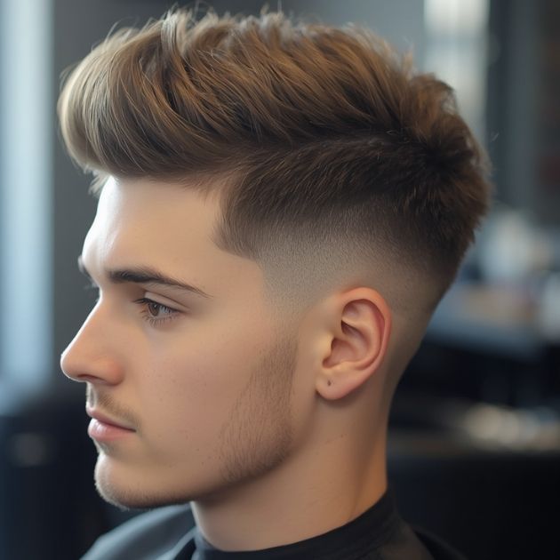 Messy Quiff with Taper Fade