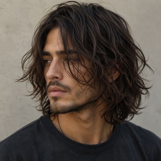 Messy Shoulder-Length Hair