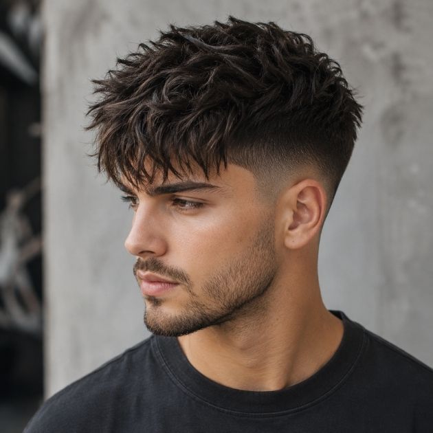Messy, Textured Fringe with Fade