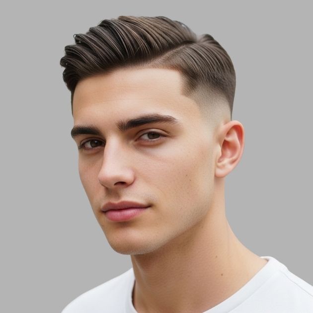 Middle Part Low Taper Fade Haircut