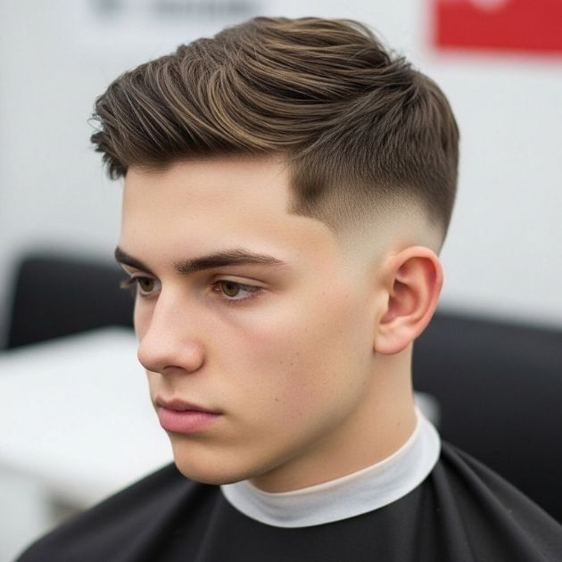 Middle Part with Taper Fade