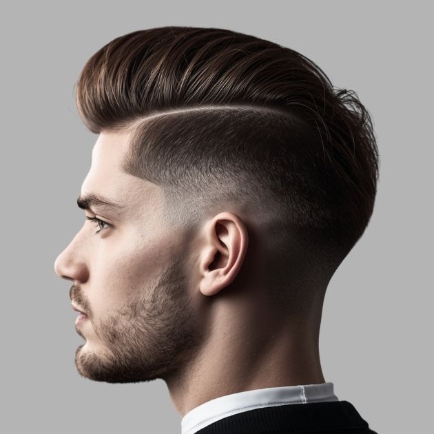 Pompadour with Low Taper Fade
