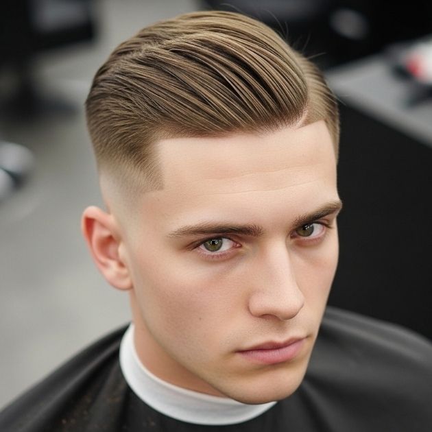 Pulled Back Center Part with Short Sides