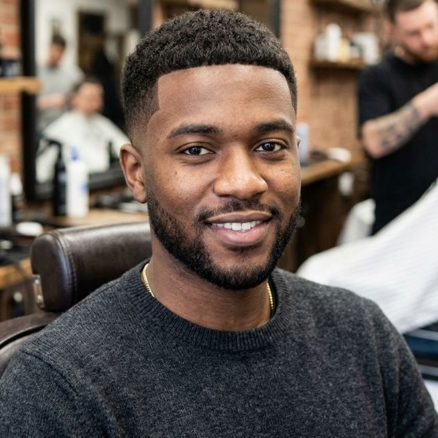 Rounded Hairline Caesar Cut