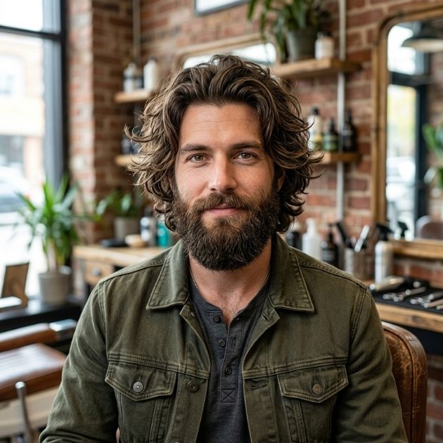 Shaggy Hair with Beard