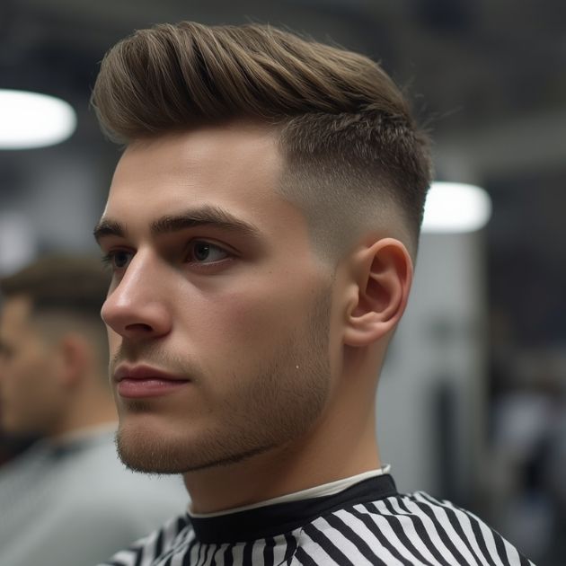 Short Quiff with Low Taper Fade