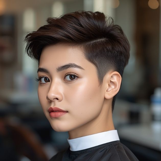 Short Textured Quiff with Mid Fade