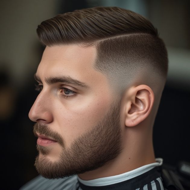 Short Textured Undercut with Mid Fade