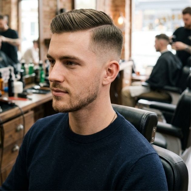 Side Swept Crew Cut Fade