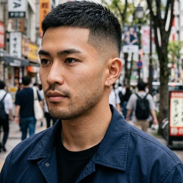 Textured Buzz Cut with Tapered Sides
