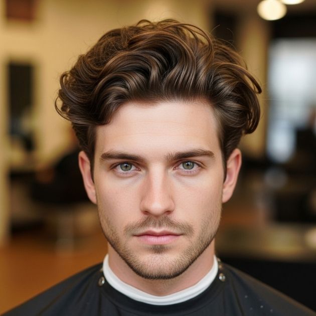 Textured Wavy Middle Part