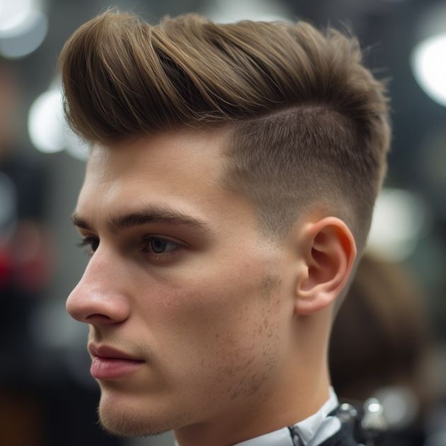 Tousled Short Quiff with Low Fade