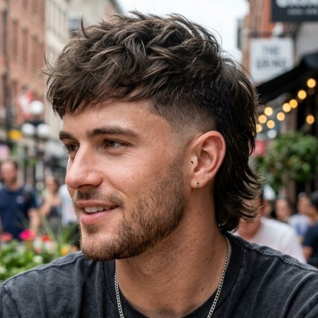 Trendy Short Mullet with Low Taper Fade