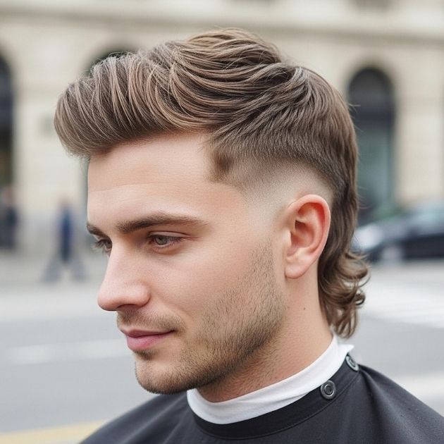 Wavy Two Block Mullet