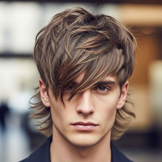 Wolf Cut Side Part