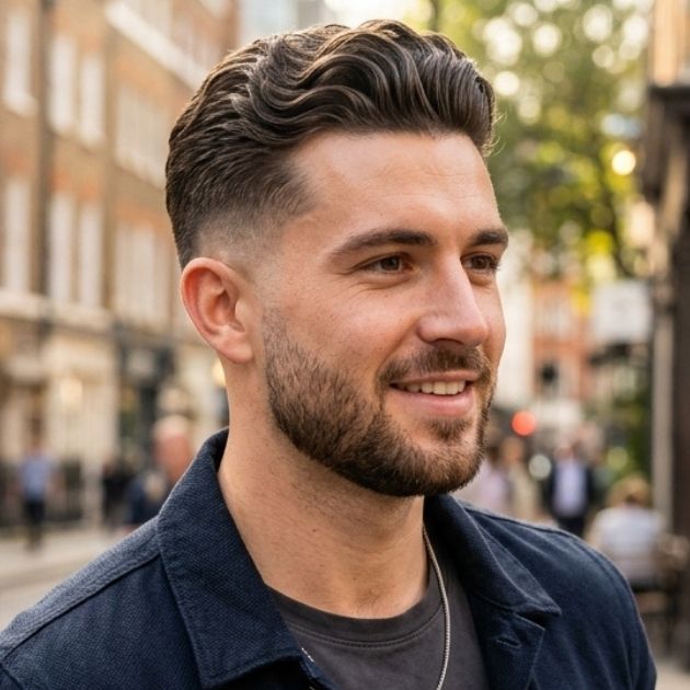Brushed Back Wavy Crew Cut