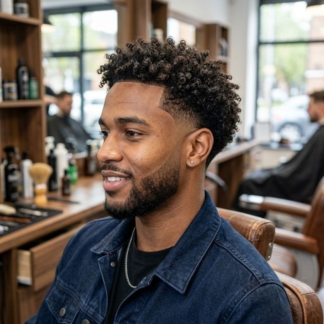 Burst Fade Curly Hair